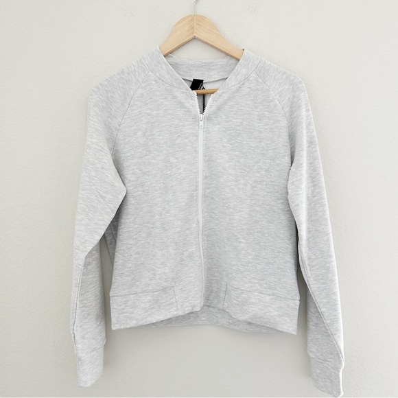 NEW Bobi Light Grey Zip Up Bomber Jacket - Picture 2 of 8